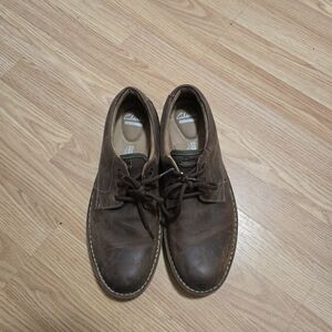 Clarks Men's Smooth Brown Leather Lace-Up Oxford Dress Shoes, Size Us 11M